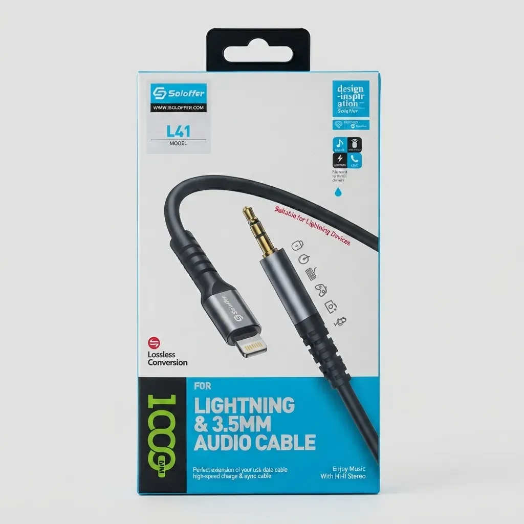 کابل مبدل Lightning به جک ۳.۵ میلی‌متری Soloffer مدل L41