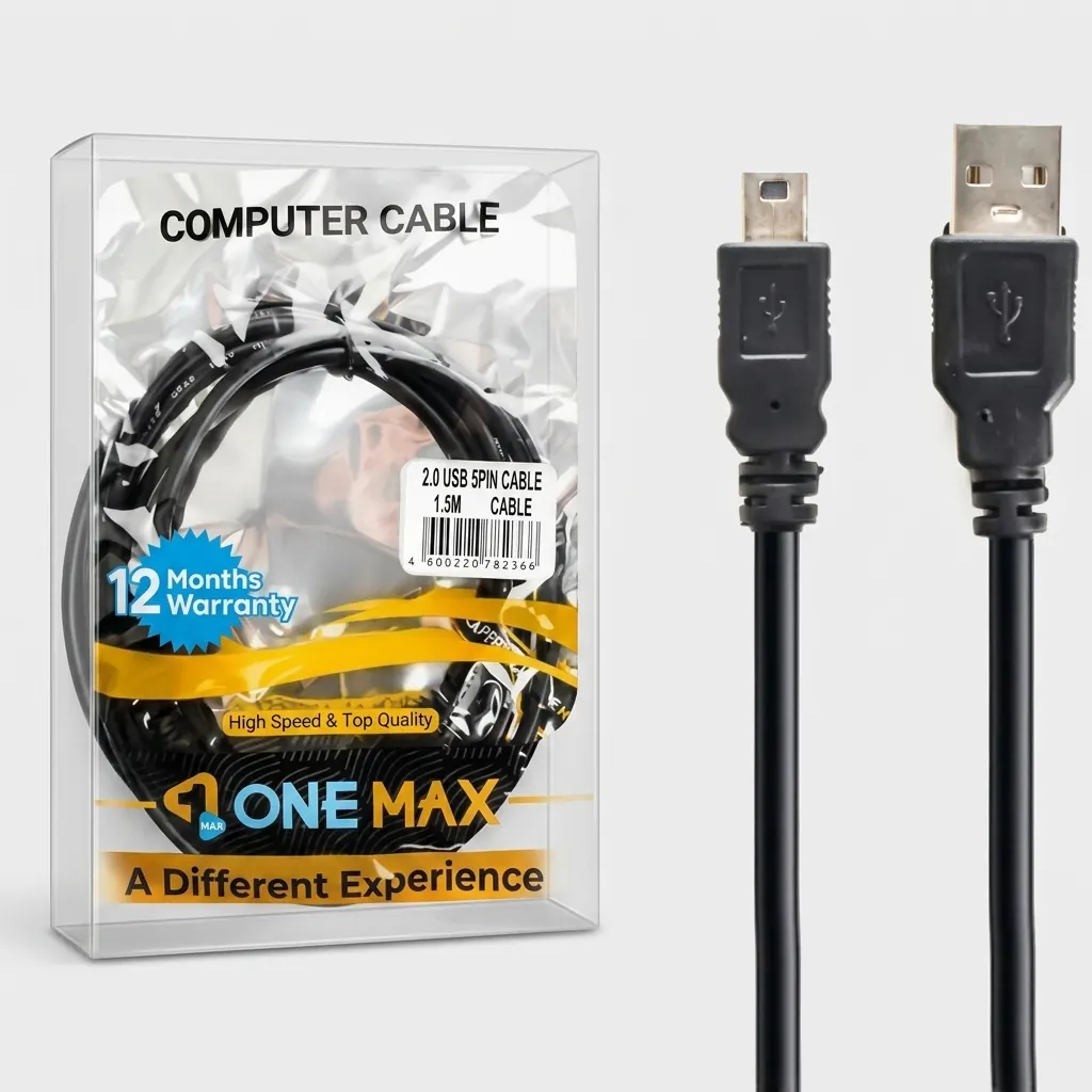 کابل تبدیل USB به Mini USB مدل ONE MAX طول ۱.۵ متر