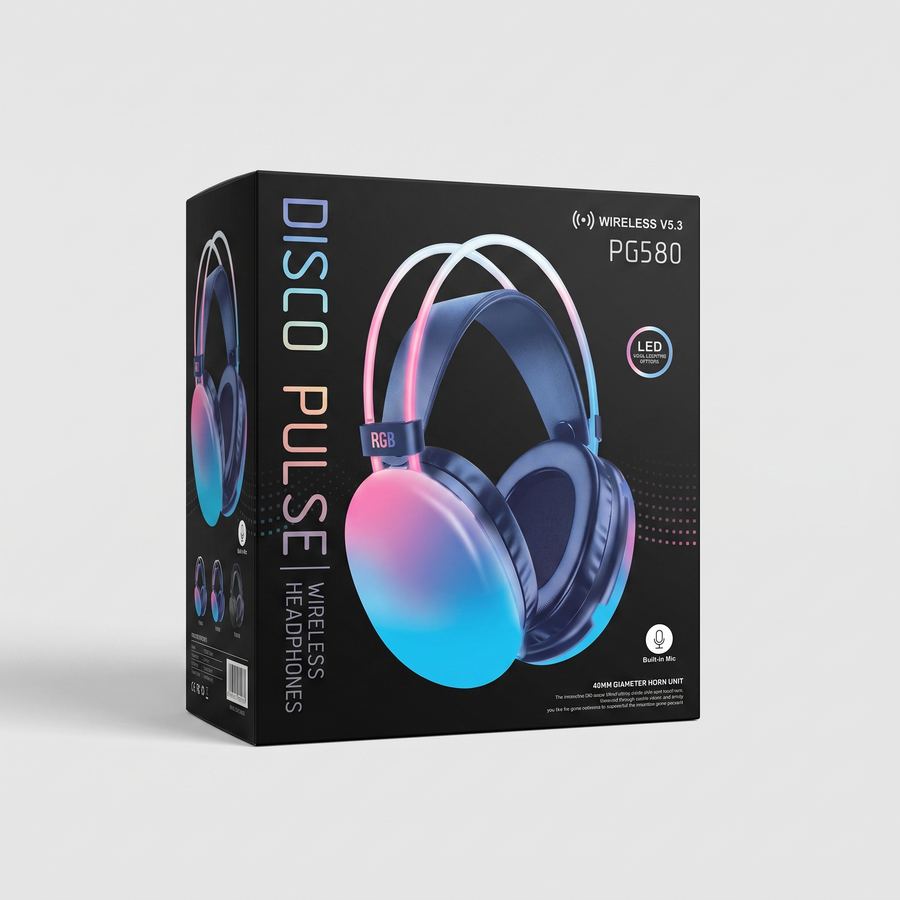 هدفون بلوتوثی گیمینگ مدل PG580 نورپردازی RGB