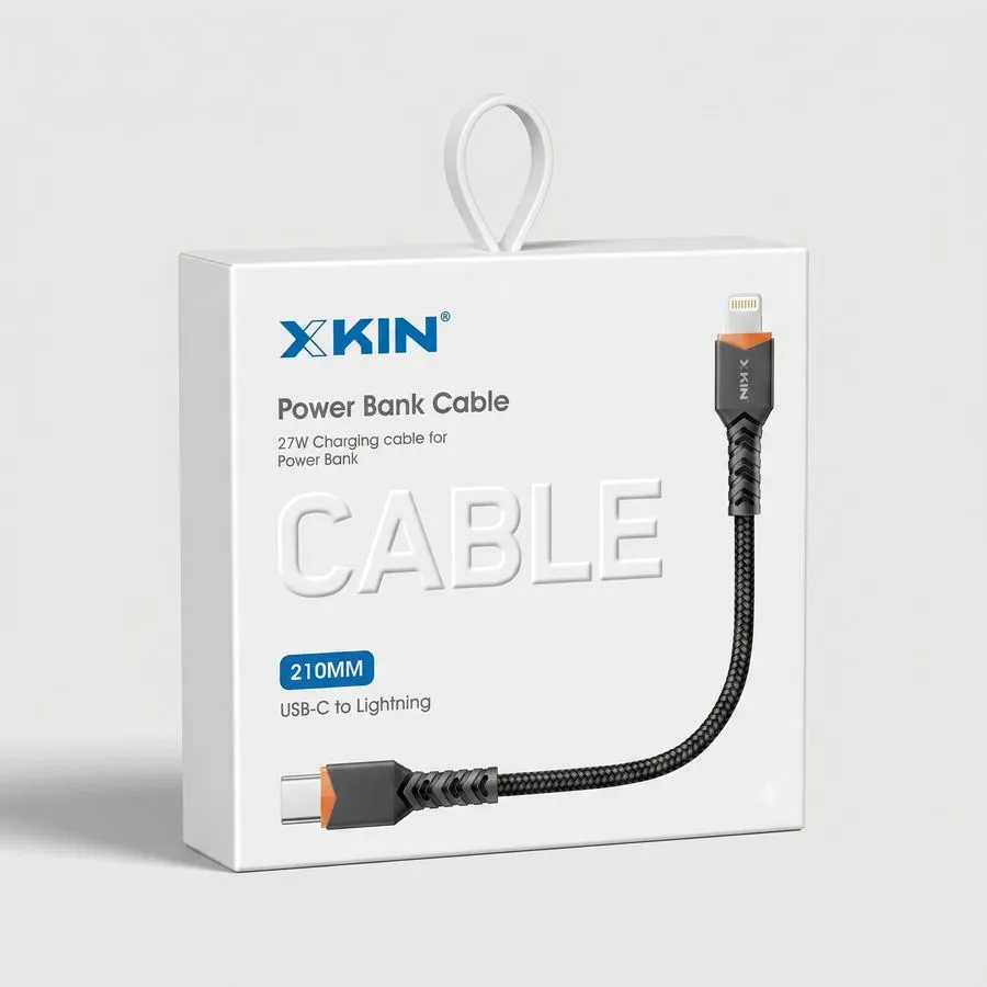 کابل تبدیل Type-C به لایتنینگ ۲۱ سانتی‌متری ۲۷ وات اکس‌کین مدل XK-X161