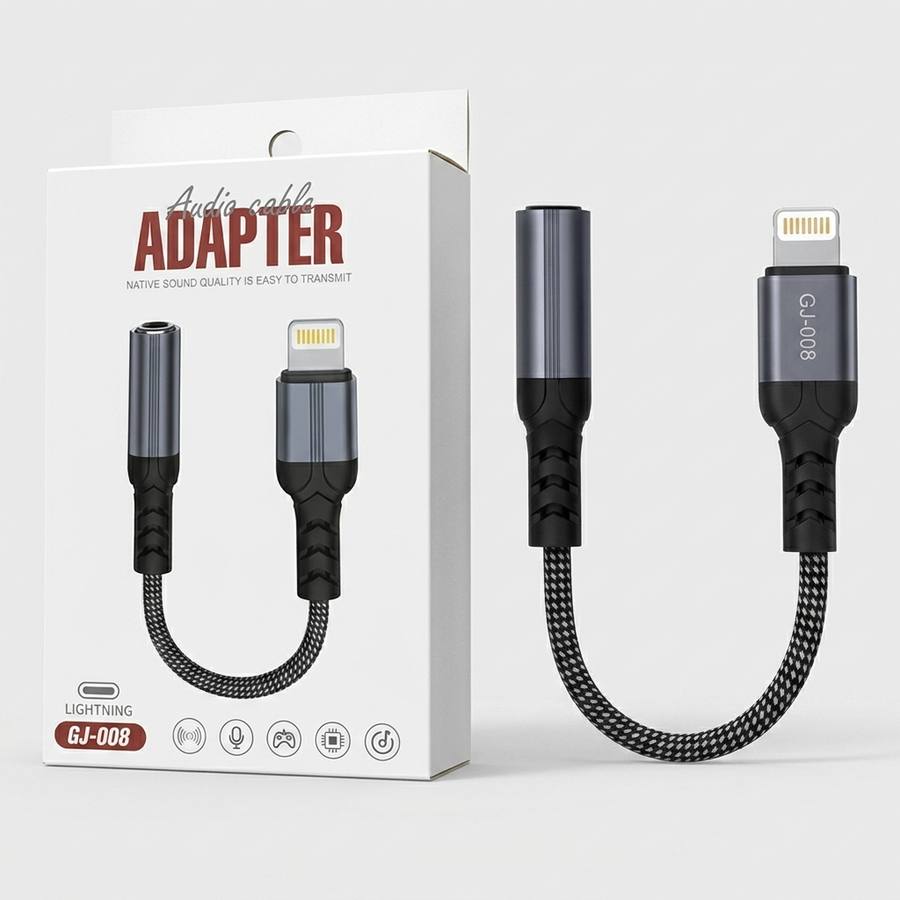 تبدیل لایتنینگ به جک 3.5 میلی‌متری صدا مدل GJ-008