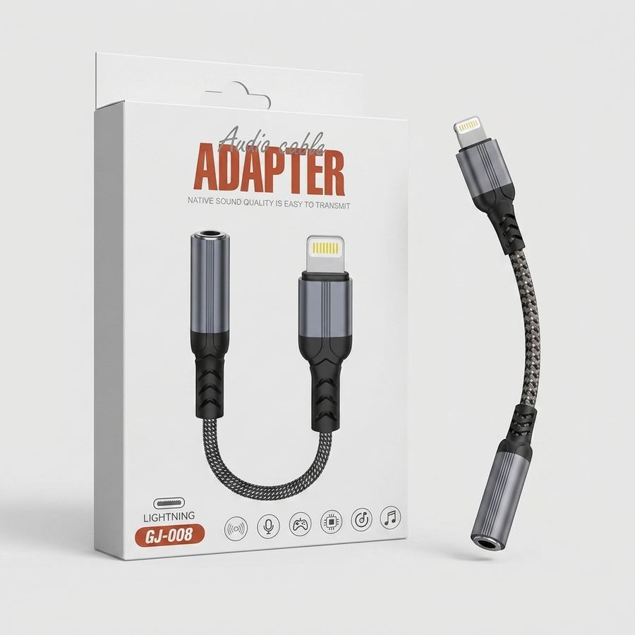 تبدیل لایتنینگ به جک 3.5 میلی‌متری صدا مدل GJ-008